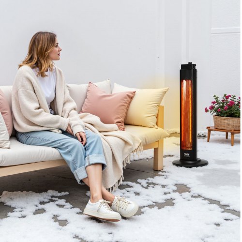 Infrared Heater 1500W Electric Space Heater with Remote Control 3 Speeds