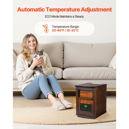 Infrared Heater 1500W Electric Space Heater with Remote Control LED Screen 1