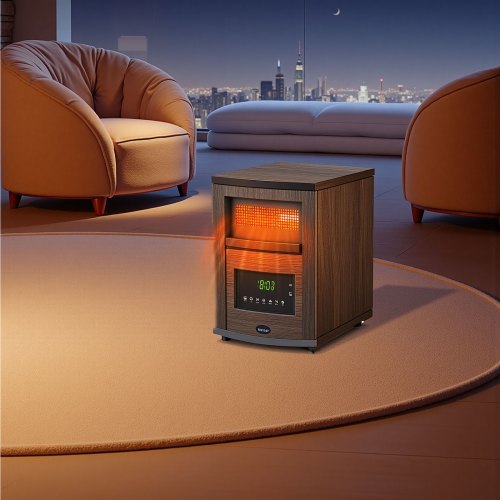 Infrared Heater 1500W Electric Space Heater with Remote Control LED Screen 1