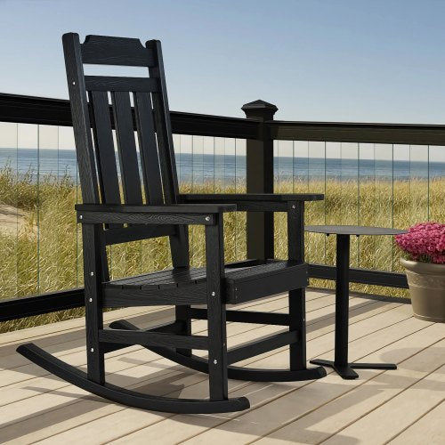 Porch Rocker HIPS Outdoor Rocking Chair High Back Patio Rocking Chair