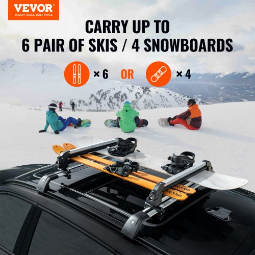 Ski and Snowboard Roof Rack 317Inch Universal Ski Rack for Car Roof Fit