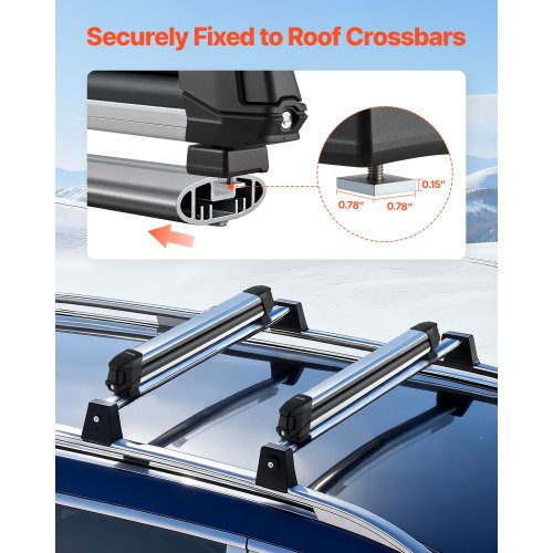 Ski Snowboard Roof Rack Carry Up To 6 Pairs Of Skis Or 4 Snowboards 2 Pcs 13 6