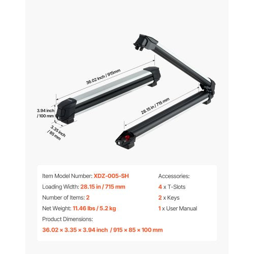 Ski Snowboard Roof Rack Carry Up To 6 Pairs Of Skis Or 4 Snowboards 2 Pcs 13 6