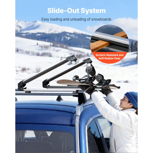 Ski Snowboard Roof Rack Carry Up To 6 Pairs Of Skis Or 4 Snowboards 2 Pcs 16 1
