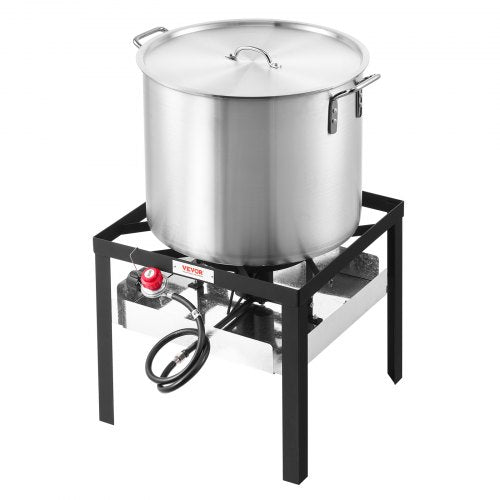 80 Qt Seafood Boiling Kit with Strainer Outdoor Seafood Boil Pot and Basket