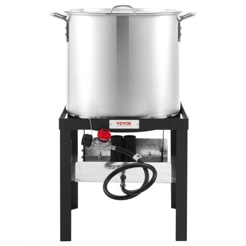 100 Qt Seafood Boiling Kit with Strainer Outdoor Seafood Boil Pot and Basket