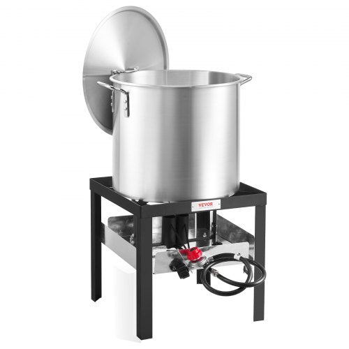 100 Qt Seafood Boiling Kit with Strainer Outdoor Seafood Boil Pot and Basket