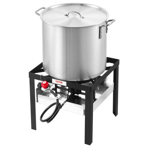 100 Qt Seafood Boiling Kit with Strainer Outdoor Seafood Boil Pot and Basket