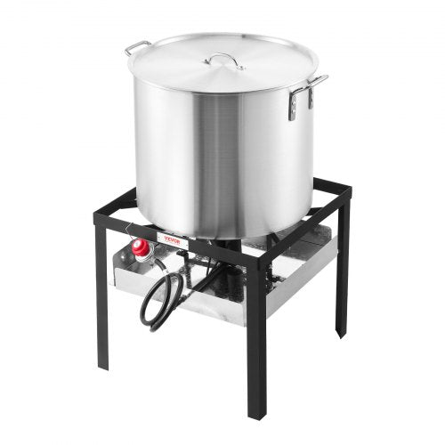 60 Qt Seafood Boiling Kit with Strainer Outdoor Seafood Boil Pot and Basket