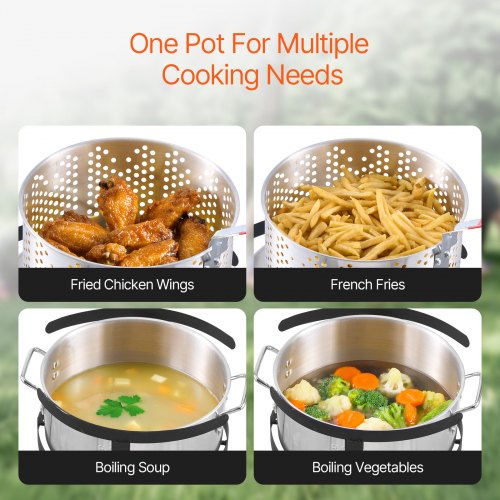 10 Qt Fish and Wing Fryer Aluminum Propane Fish Fryer Kit Outdoor Deep