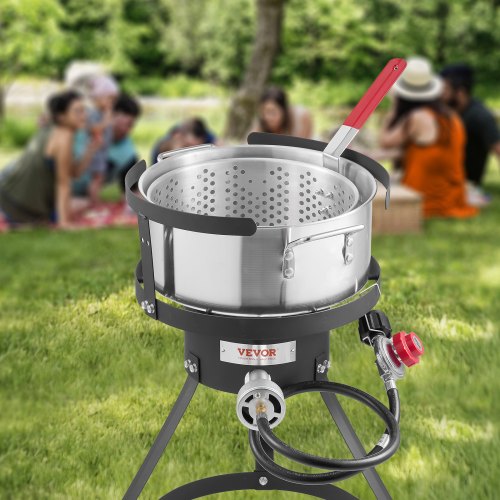 10 Qt Fish and Wing Fryer Aluminum Propane Fish Fryer Kit Outdoor Deep
