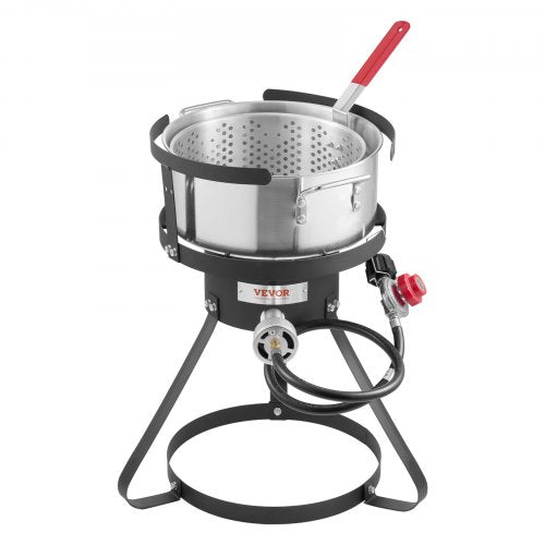 10 Qt Fish and Wing Fryer Aluminum Propane Fish Fryer Kit Outdoor Deep