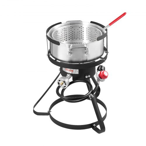 10 Qt Fish and Wing Fryer Aluminum Propane Fish Fryer Kit Outdoor Deep