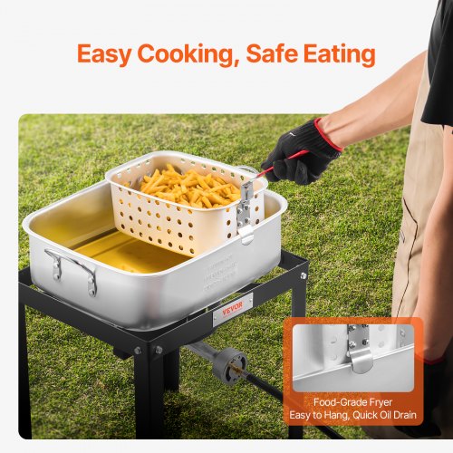 18 Qt Fish and Wing Fryer with Double Basket Aluminum Propane Fish Fryer