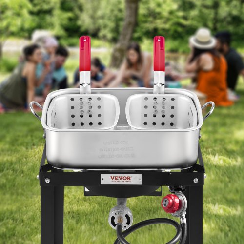 18 Qt Fish and Wing Fryer with Double Basket Aluminum Propane Fish Fryer