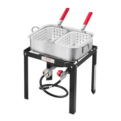 18 Qt Fish and Wing Fryer with Double Basket Aluminum Propane Fish Fryer