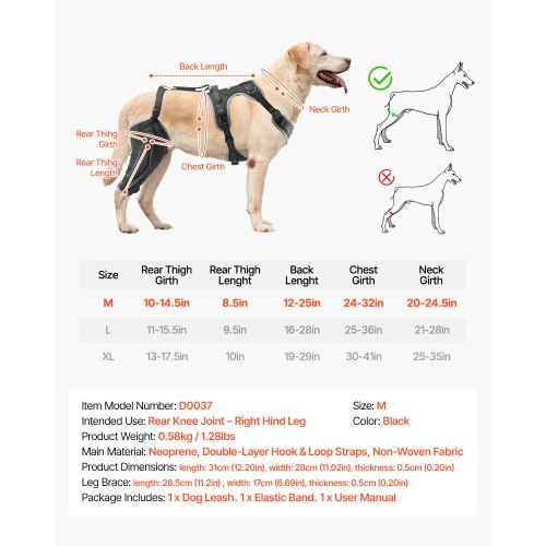 Dog Knee Brace for Torn ACL Dog Leg Brace with Adjustable Hinge Stabilizer