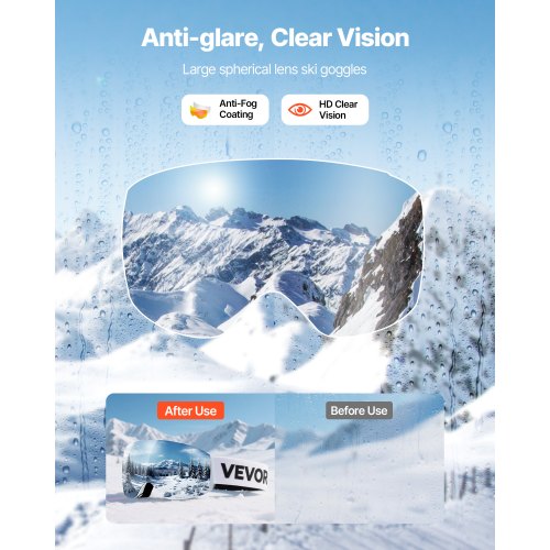 Frameless Ski Goggles Spherical Lens with Pink Revo Coating OTG Anti fog