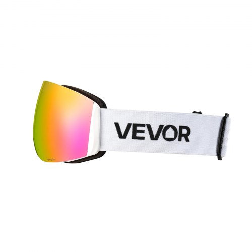 Frameless Ski Goggles Spherical Lens with Pink Revo Coating OTG Anti fog
