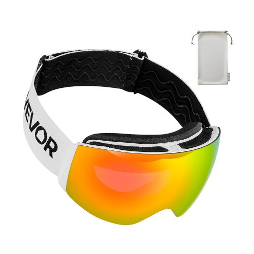 Frameless Ski Goggles Spherical Lens with Pink Revo Coating OTG Anti fog