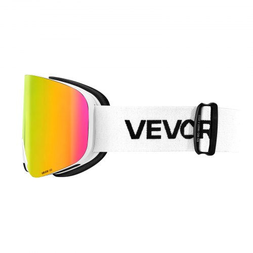 Frameless Ski Goggles Magnet Cylindrical Lens with Pink Revo Coating OTG