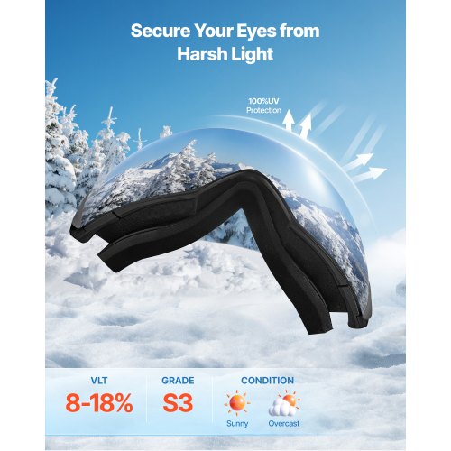 Frameless Ski Goggles Spherical Lens with Blue Revo Coating OTG Anti fog