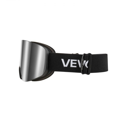 Frameless Ski Goggles Magnet Cylindrical Lens with Silver Mirror Revo