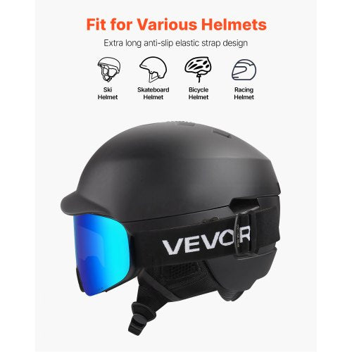 Frameless Ski Goggles Magnet Cylindrical Lens with Dark Blue Revo Coating