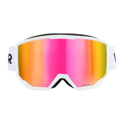 Ski Goggles Cylindrical Lens with Pink Revo Coating OTG Anti fog Snow
