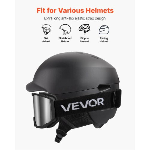 Ski Goggles Cylindrical Lens with Silver Mirror Revo Coating OTG Anti fog