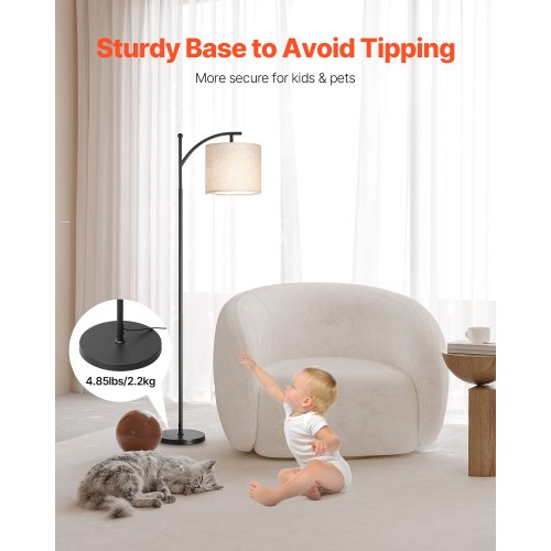 Dimmable Floor Lamp Color Temperature Brightness Adjustable Modern
