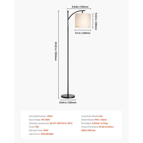 Dimmable Floor Lamp Color Temperature Brightness Adjustable Modern