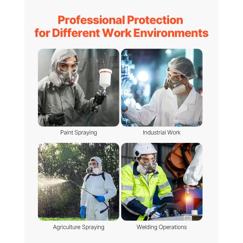 Respirator Mask Reusable Half Face Cover with Safety Glasses and Filters