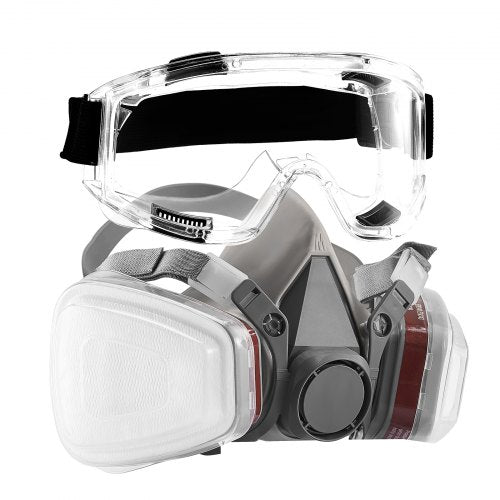 Respirator Mask Reusable Half Face Cover with Safety Glasses and Filters
