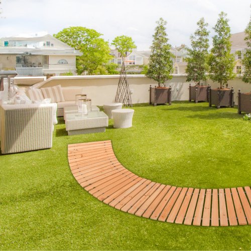 Wooden Garden Pathway 7 ft x 17 in NonSlip Curved Garden Walkway Roll