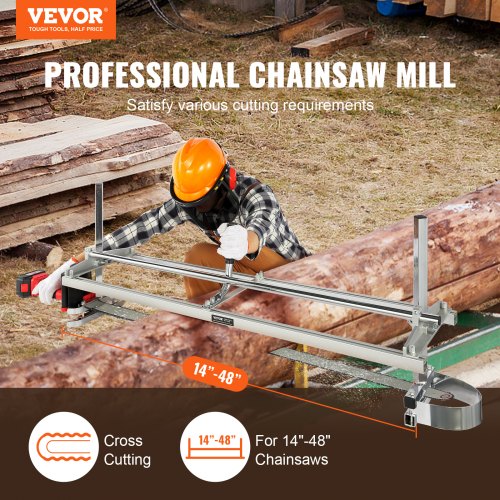 Chainsaw Mill Portable Sawmill 1448 Guide Bar Galvanized Steel Chainsaw