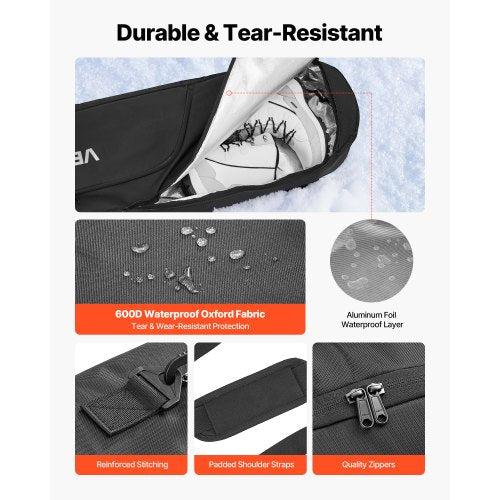 Snowboard Bag Up to 65 in165 cm Padded Skis Snowboards Bag for Air