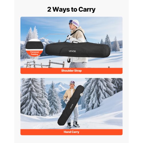 Snowboard Bag Up to 65 in165 cm Padded Skis Snowboards Bag for Air