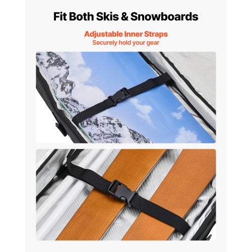 Snowboard Bag Up to 65 in165 cm Padded Skis Snowboards Bag for Air