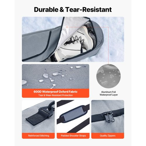 Snowboard Bag Up to 65 in165 cm Padded Skis Snowboards Bag for Air 1