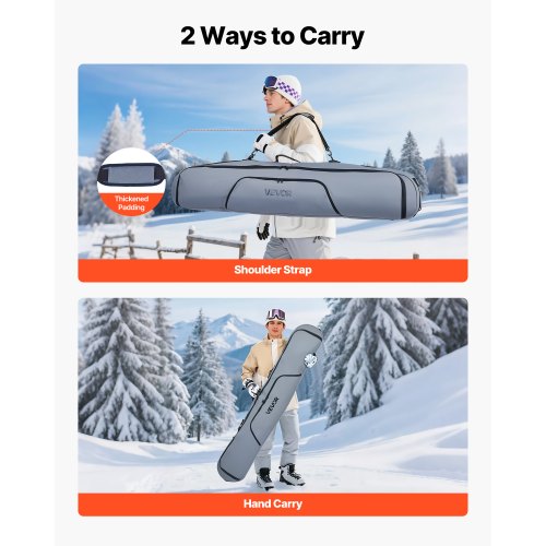 Snowboard Bag Up to 65 in165 cm Padded Skis Snowboards Bag for Air 1