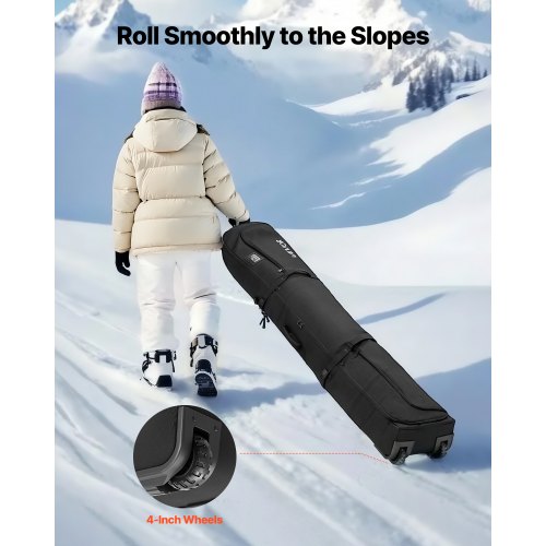 Ski Roller Bag Up to 689 in175 cm Padded Snowboard Bag with Wheels for Air