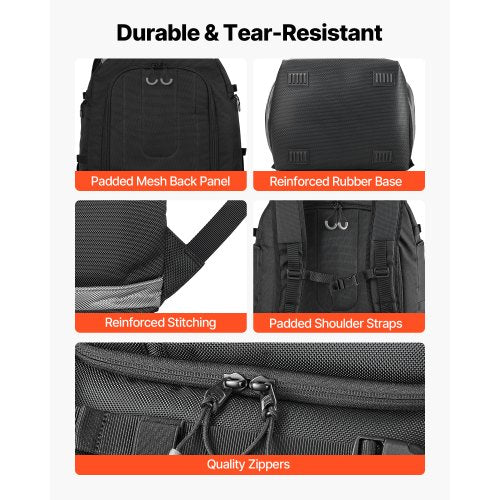 Ski Boot Bag Snowboard Boots Travel Backpack 55L Waterproof Oxford Black