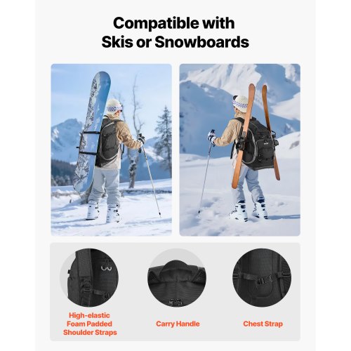 Ski Boot Bag 70L Snowboard Boots Travel Backpack for Men Women with Waterproof