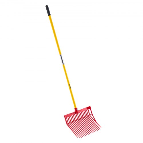 Manure Fork 18 Angled Tines Horse Manure Rake with Long Fiberglass Handle