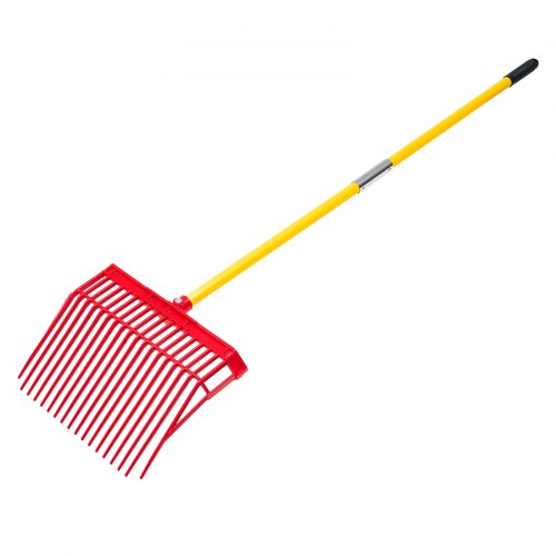 Manure Fork 18 Angled Tines Horse Manure Rake with Long Fiberglass Handle