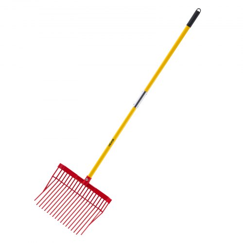 Manure Fork 18 Angled Tines Horse Manure Rake with Long Fiberglass Handle