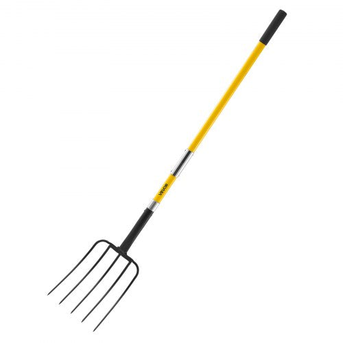 Garden Fork 5Tine Gardening Pitchfork with Fiberglass Handle 57 in Heavy