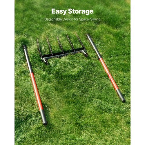 Broad Fork 5Tine Pitchfork with Dual Fiberglass Handles Heavy Duty Garden