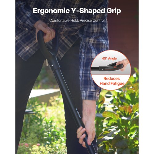 Garden Fork 5Tine Gardening Pitchfork with Metal Handle 41 in Heavy Duty